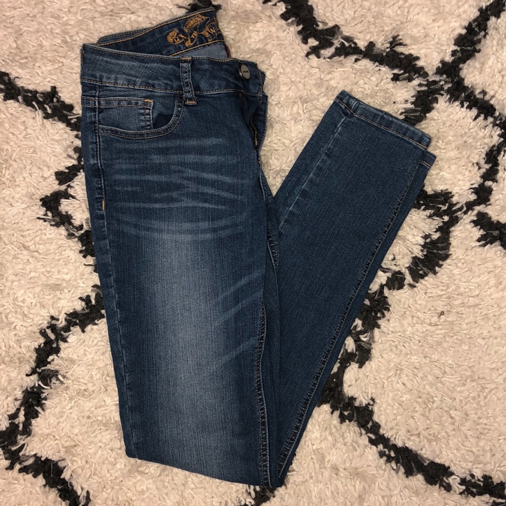 Blue skinny jeans!